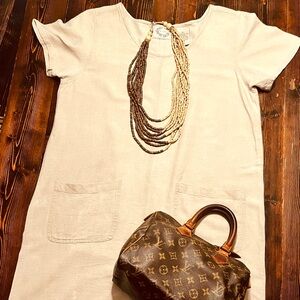Beige Linen Dress